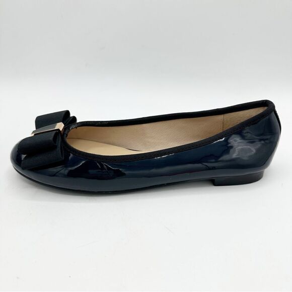 Maud Frizon Women's Black Patent Leather Ballet Flats W/Enamel Accent w/ Bow 6.5 - Picture 2 of 12